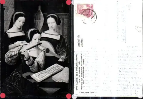 289058,Künstler Ak Musizierende Damen Musik Mandoline Querflöte Notenbuch
