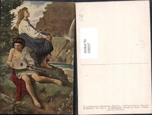 320257,Künstler Ak A. Feuerbach Ricordo da Tivoli Laute Musik pub F. A. Ackermann 2825