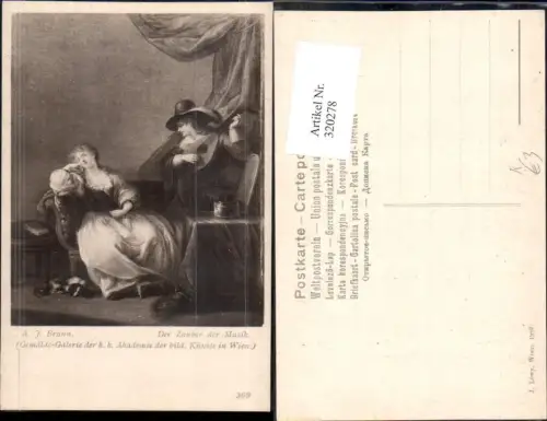320278,Künstler Ak A. J. Braun Der Zauber d. Musik Laute