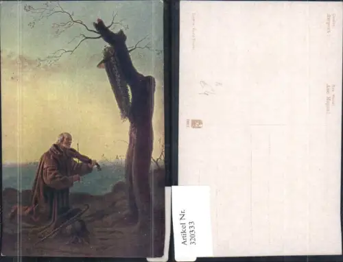 320333,Künstler Ak Dvorak Ave Maria Alter Mann spielt Geige v. Marterl Musik