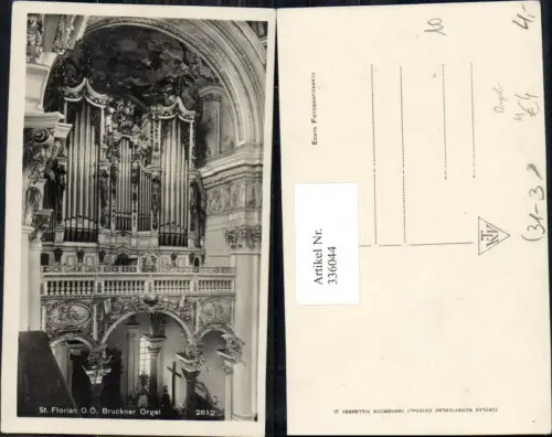 336044,Foto Ak St Florian Bruckner Orgel Musik