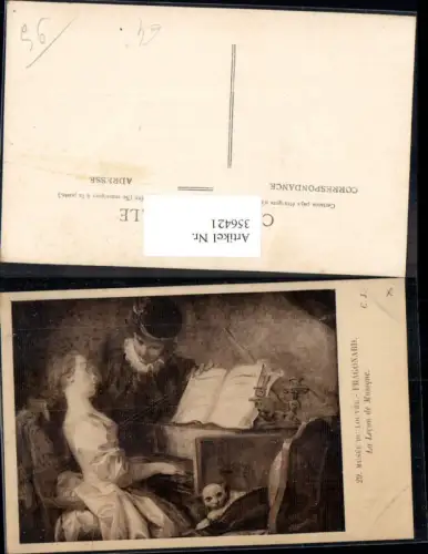 356421,Künstler Ak Fragonard La Lecon de Musique Mädchen am Klavier Musik Katze