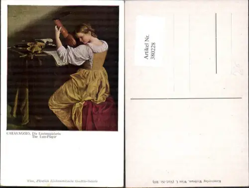 380228,Künstler Ak Caravaggio Die Lautenspielerin Frau Laute Musik Geige