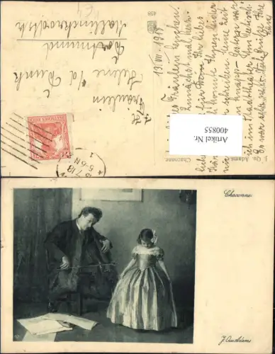 400855,Künstler Ak J. Qu. Adams Chaconne Cello Musikinstrument Musik
