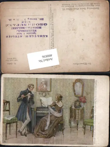 400856,Künstler Ak C. Fischer-Köystrand Flöte Klavier Paar Musikinstrument Musik