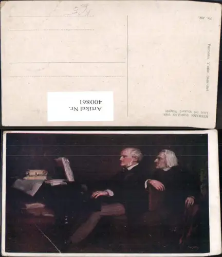 400861,Künstler Ak Hermann Torgler Liszt b. Richard Wagner Musikinstrument Musik
