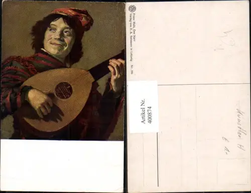 400874,Künstler Ak Frans Hals Der Narr Mandoline Musikinstrument Musik