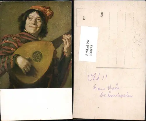 400878,Künstler Ak Frans Hals Der Narr unsign. Mandoline Musikinstrument Musik