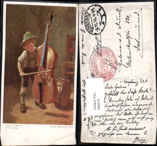 400879,Künstler Ak Frans Wiesenthal Kleiner Musikant Musikinstrument Musik pub B.K.W.I. 1533