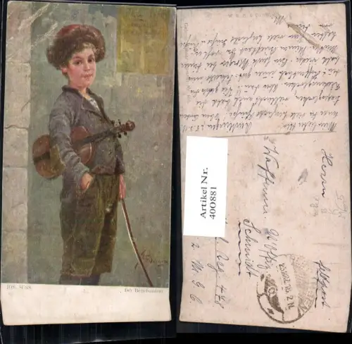 400881,Künstler Ak Jos. Süss Der Bettelstudent Geige Musikinstrument Musik