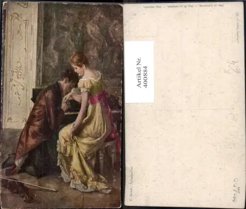 400884,Künstler Ak E. Novak Introduction Paar Handkuss Geige Klavier Musikinstrument Musik Liebe