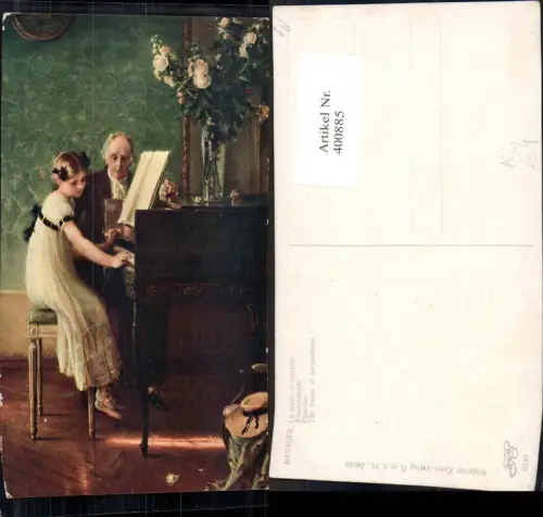 400885,Künstler Ak Muenier Klavierstunde Mädchen Klavier Musikinstrument Musik
