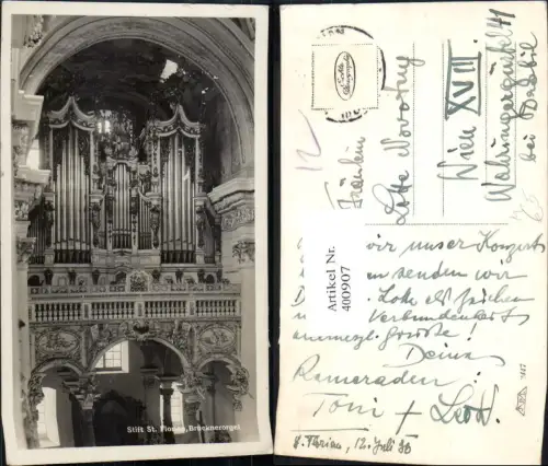 400907,Foto Ak Stift St Florian Brucknerorgel Orgel Musikinstrument Musik