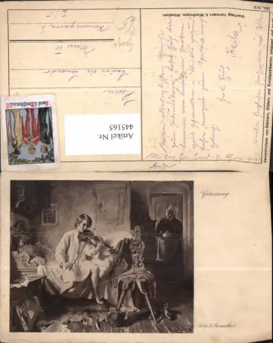 445165,Künstler Ak Toby E. Rosenthal Genesung Geige spielen Musikinstrument Musik