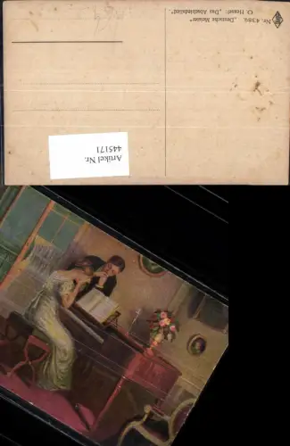 445171,Künstler Ak O. Hensel Das Abschiedslied Klavier Liebe Musikinstrument Musik