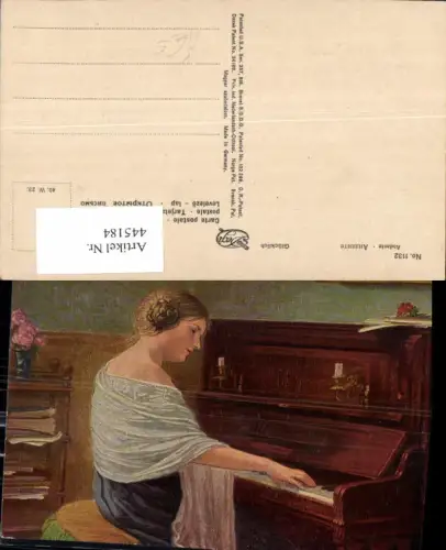 445184,Künstler Ak Andante Glückliche Frau spielt Klavier Musikinstrument Musik pub Degi 1132