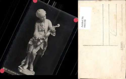 445198,Künstler Ak Barrias Mozart Geige Statue Musikinstrument Musik