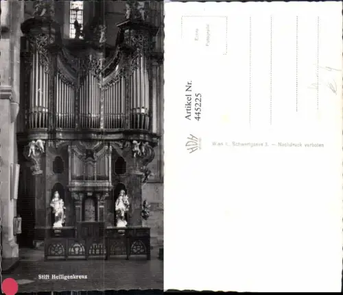 445225,Foto Ak Stift Heiligenkreuz Orgel Kirche Musikinstrument Musik