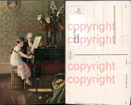 465843,Künstler Ak Muenier Die Musikstunde Mädchen Klavier Musikinstrument pub Stengel Co 29003