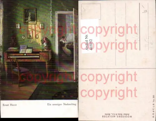 465852,Künstler Ak Ernst Horst Ein sonniger Nachmittag Klavier Musikinstrument
