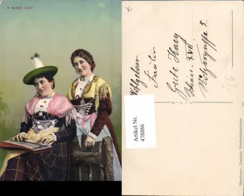 478886,Musikinstrument Zither Frauen Oberbayerische Tracht Werdenfelserinnen Werdenfels