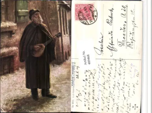 489468,Künstler AK De Witt Lieb Vaterland magst ruhig sein Mann Mandoline