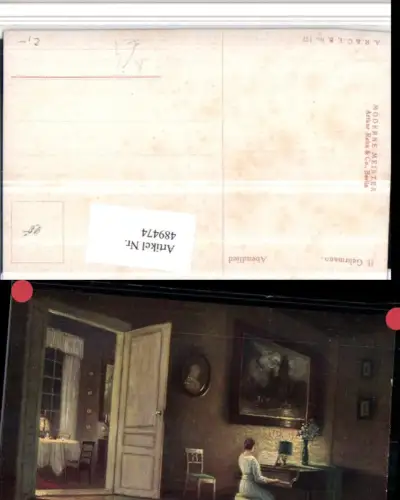 489474,Künstler AK H. Gehrmann Abendlied Frau Klavier Flügel