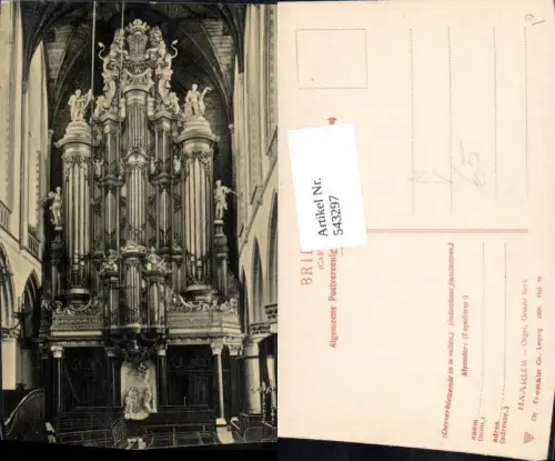 543297,Musik Orgel Kirchenorgel Orgelempore Haarlem pub Dr. Trenkler Hal. 54