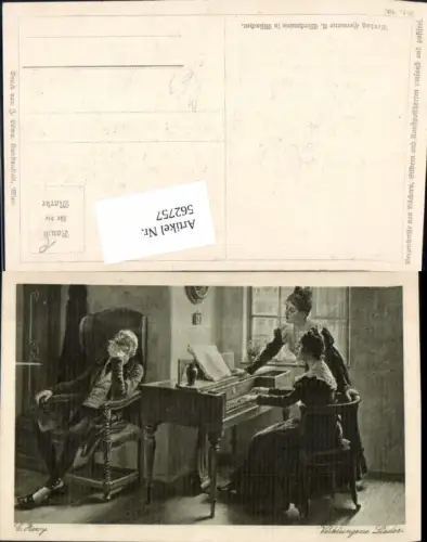 562757,Künstler Ak C. Zewy Verklungene Lieder Frau Klavier Musikinstrument