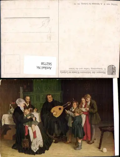 562758,Künstler Ak G. Spangenberg Luther u. Die Seinen Mandoline Musikinstrument