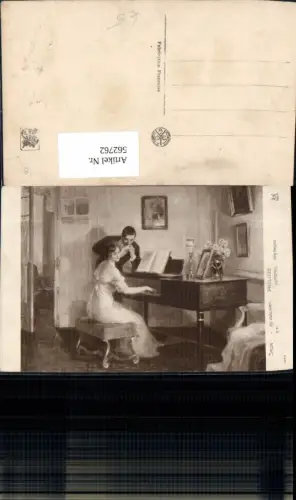 562762,Künstler Ak Ed. Gelhay Prelude Frau Klavier Handkuss Musikinstrument
