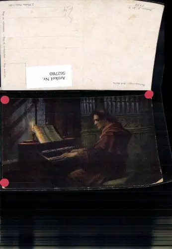 562780,Künstler Ak Schweninger Ave Maria Mönch Klavier Musikinstrument