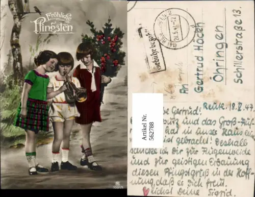 562788,Musikinstrument Mädchen Trompete Horn pub RPH 7321/1 Stempel Gebührbezahlt