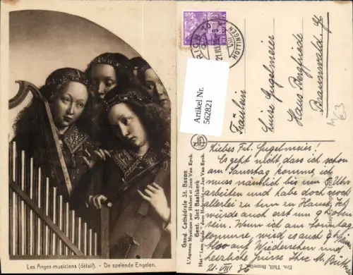 562821,Musikinstrument Gand Cathedrale St Bavon Les Anges musiciens Geige Harfe Orgel