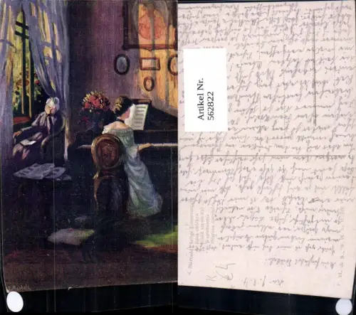 562822,Künstler Ak K. Marhold Selige Erinnerungen Frau Klavier Musikinstrument