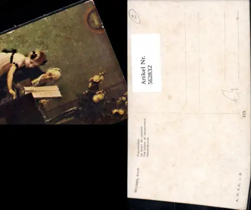 562832,Künstler Ak Meunier Klavierstunde Kind Klavier Musikinstrument
