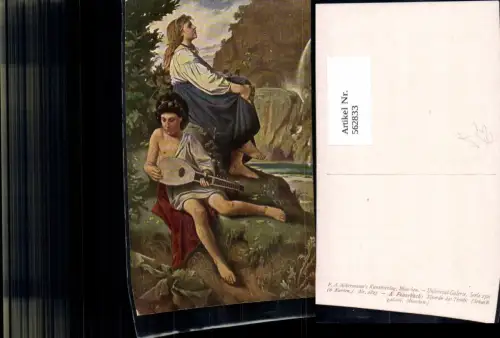 562833,Künstler Ak A. Feuerbach Ricordo da Tivoli Mandoline Musikinstrument pub F. A. Ackermann 2724/2825