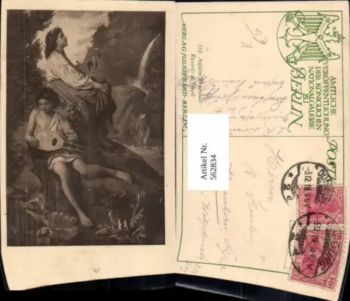 562834,Künstler Ak Anselm Feuerbach Ricordo di Tivoli Mandoline Musikinstrument