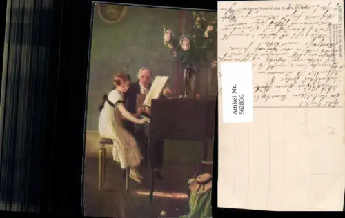 562836,Künstler Ak Meunier Klavierstunde Kind Klavier Musikinstrument