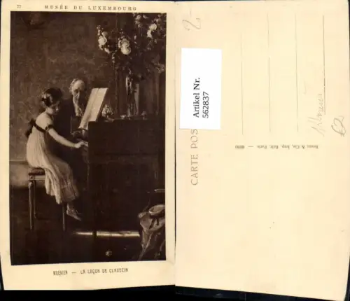 562837,Künstler Ak Meunier Klavierstunde Kind Klavier Musikinstrument