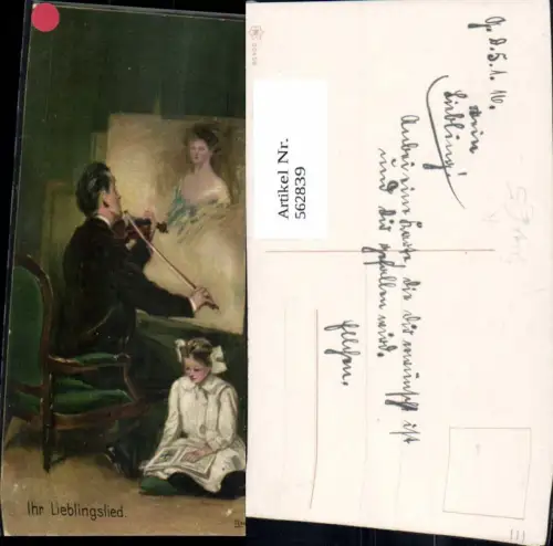 562839,Künstler Ak Clarence F. Underwood Ihr Lieblingslied Mann Geige Musikinstrument