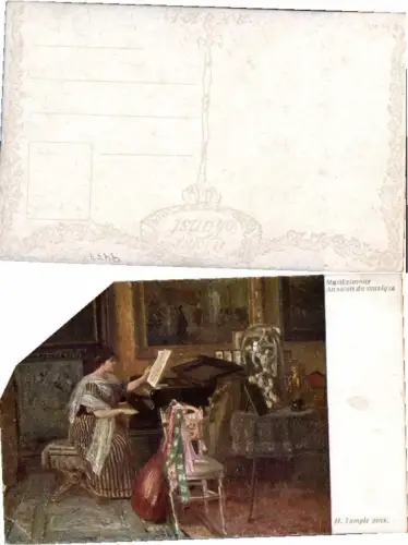 68919,Musikzimmer Klavier Frau H. Temple sig. B.K.W.I 2117