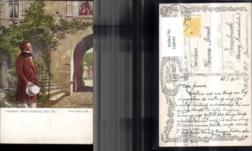 168943,Schubert Mein Frühling bist du sign Felix Riedel pub Wiener Kunst 2318