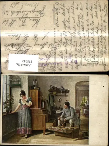 175242,Als ich Abschied nahm C. Zewy Mann m. Koffer Frau a. Fenster