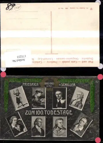 175253,Friedrich Schiller z. 100 Todestage 9. Mai 1905 Mehrbild Ak m. Goldverzierung