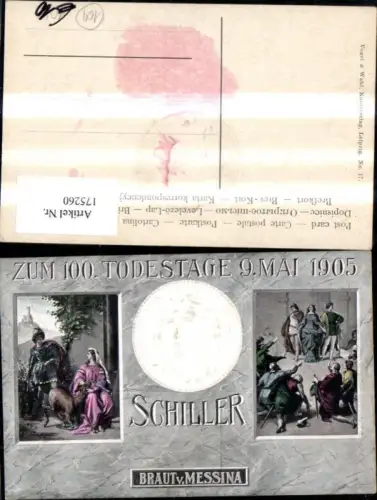 175260,Präge Ak Friedrich Schiller z. 100 Todestage 9. Mai 1905 Braut v. Messina