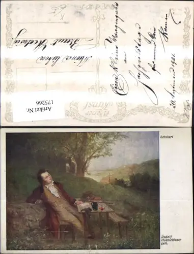 175266,Schubert b. Rast Jause sign Rudolf hausleithner