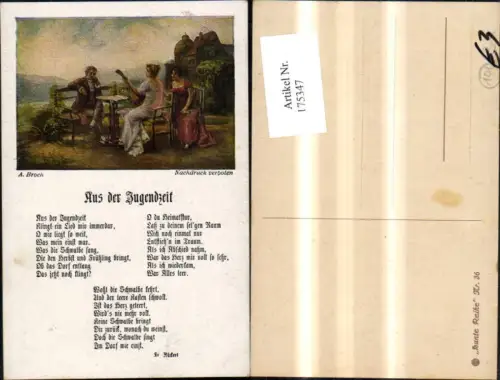 175347,A. Broch Aus d. Jugendzeit Text Rüdert