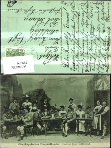 189269,Foto Ak Oberbayrisches Bauerntheater Direktor Josef Rettenbeck Schauspieler Personen Tracht Typen