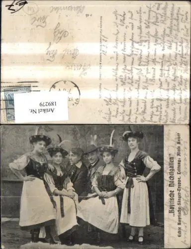 189279,Bayrische Nachtigallen Sänger Truppe Leitung Alois Bauer Personen i. Tracht Typen